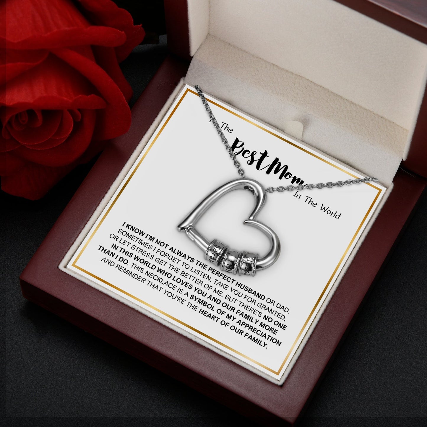 Best Mom Forever- Family's Love Engraved Pendant with LED Gift Box - PlumOnyx