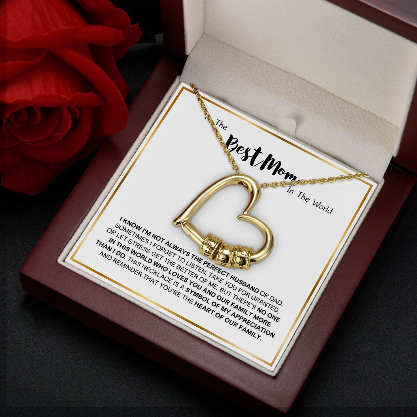 Best Mom Forever- Family's Love Engraved Pendant with LED Gift Box - PlumOnyx
