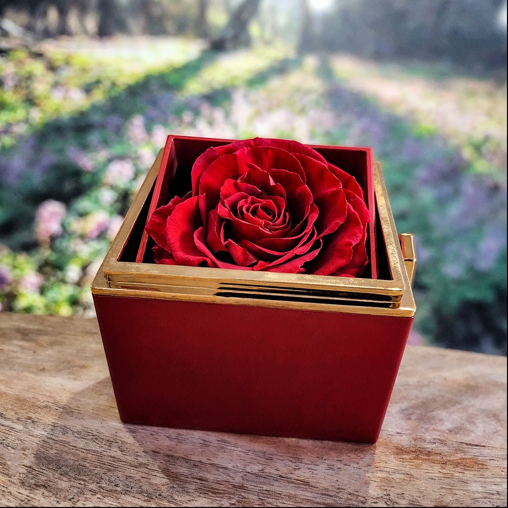 To My Mother - Love Knot Necklace Gift Set with Rotating Rose Gift Box - PlumOnyx