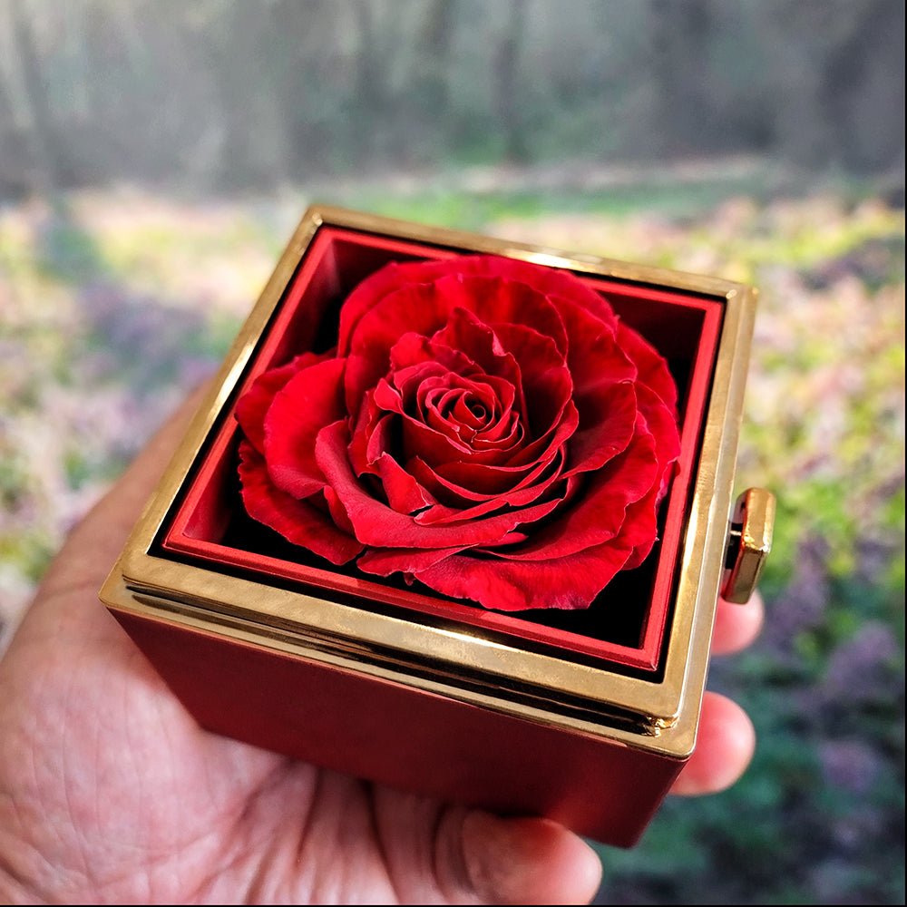 To My Mother - Love Knot Necklace Gift Set with Rotating Rose Gift Box - PlumOnyx