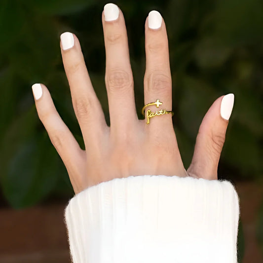 Cross Wrap Faith Ring - PlumOnyx