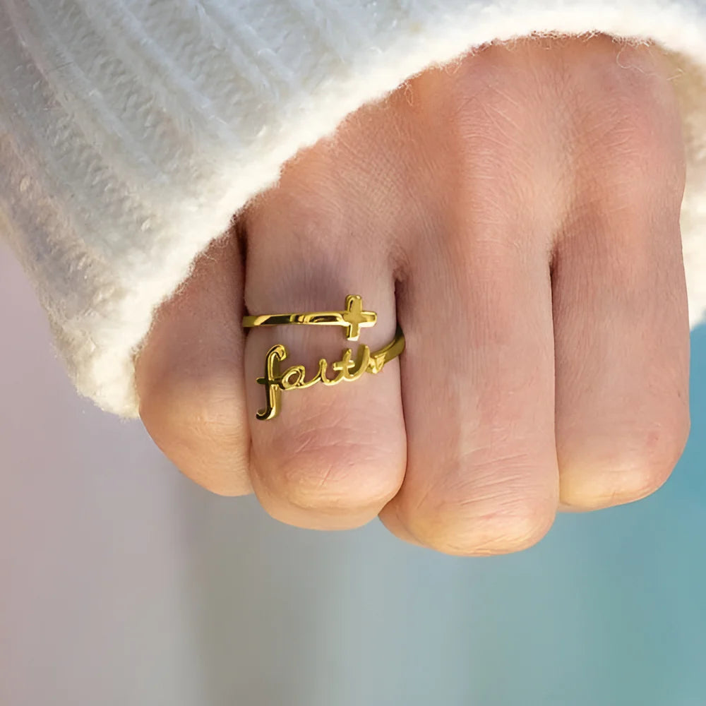Cross Wrap Faith Ring - PlumOnyx