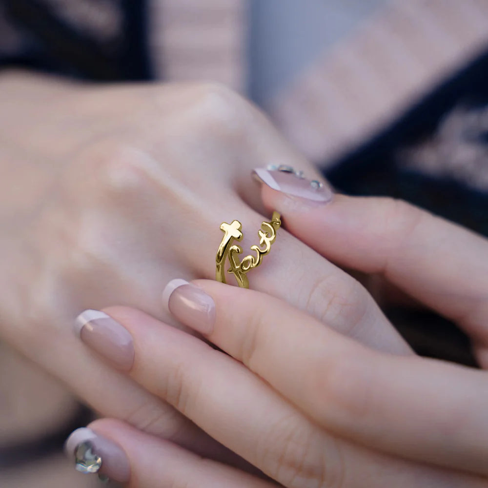 Cross Wrap Faith Ring - PlumOnyx