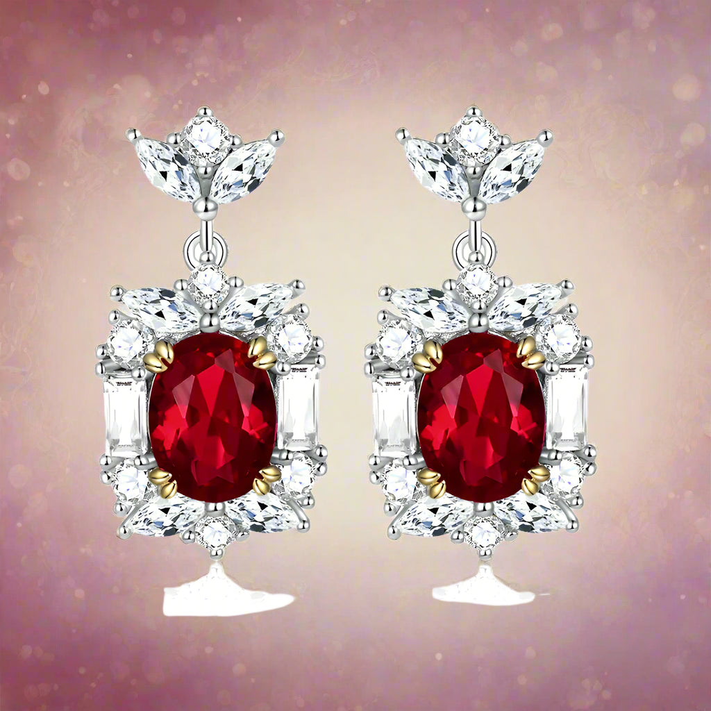 White Gold Plate Initial Ruby Gemstone Tarnish Free 925 Sterling Silver
