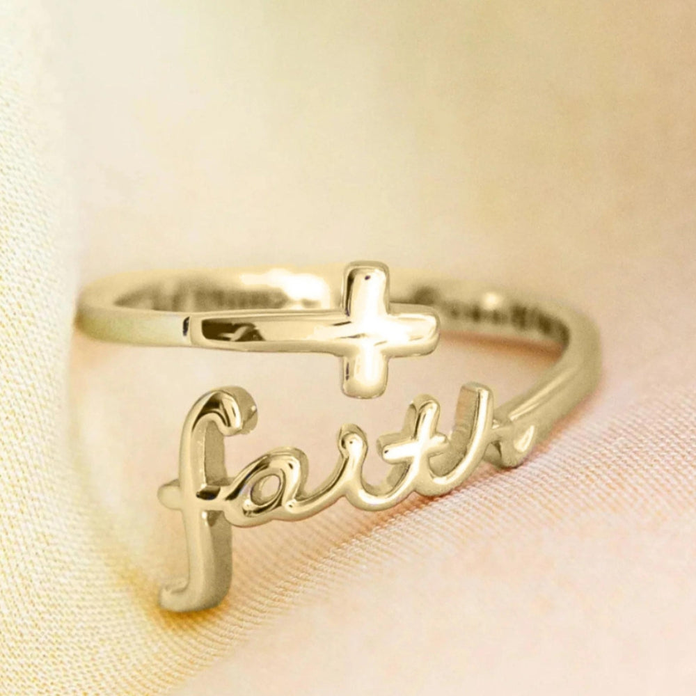 Cross Wrap Faith Ring - PlumOnyx
