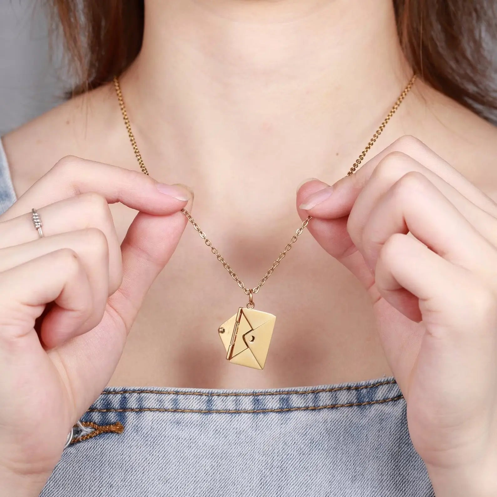 Personalized Message Envelope Necklace