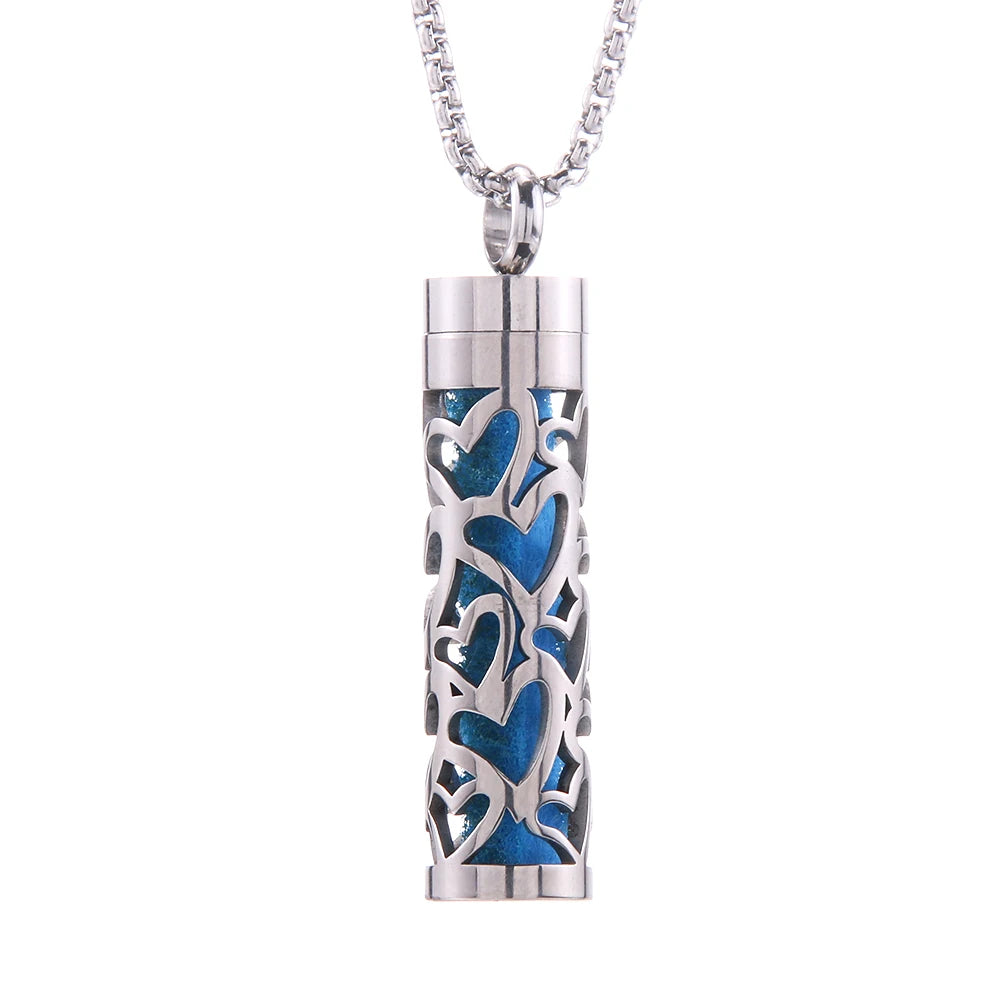 Stainless Steel Essential Oil Diffuser Necklace – Aromatherapy Perfume Locket