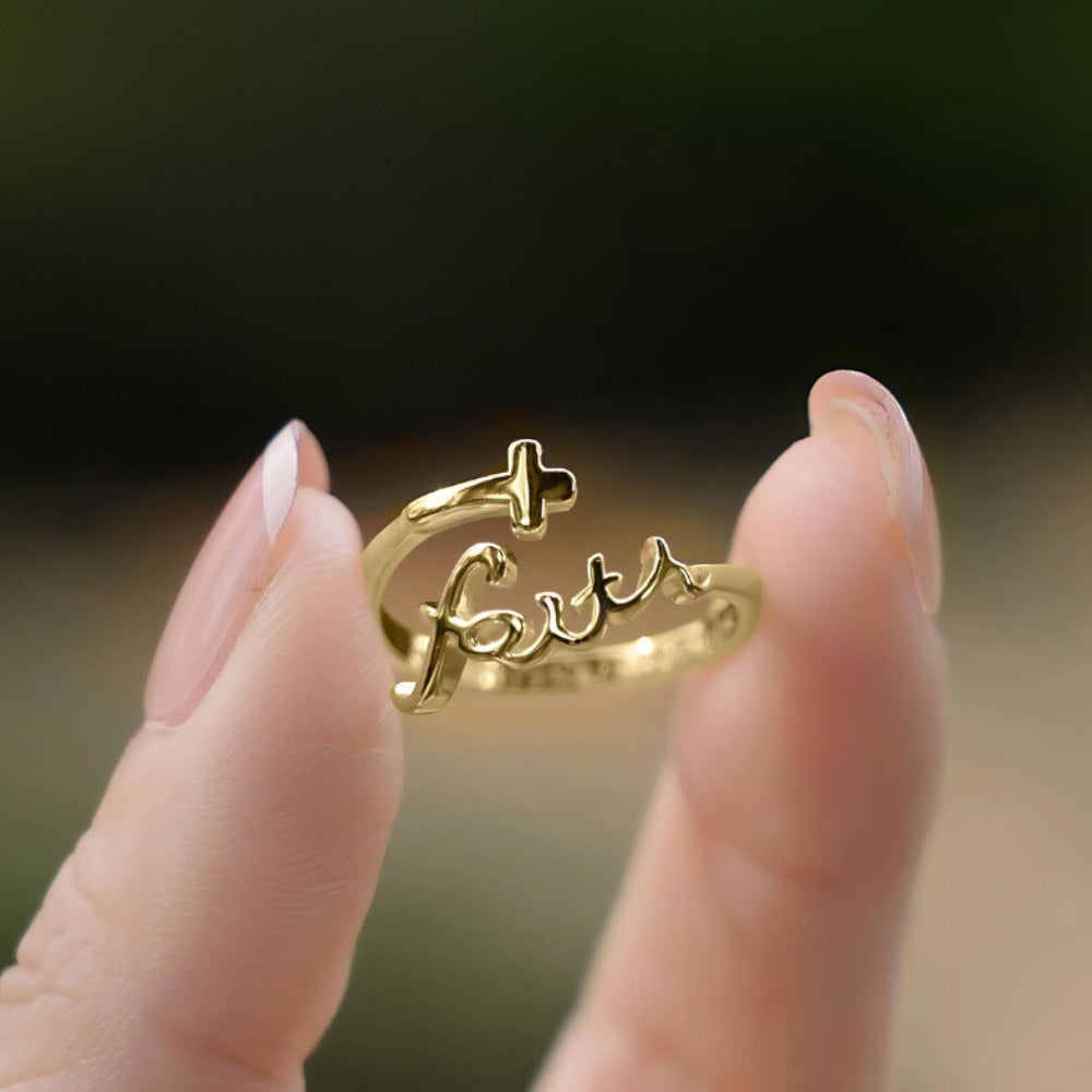 Cross Wrap Faith Ring - PlumOnyx