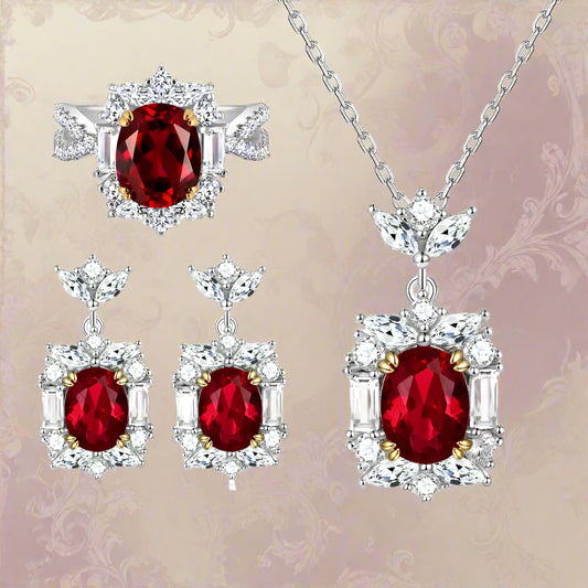 White Gold Plate Initial Ruby Gemstone Tarnish Free 925 Sterling Silver