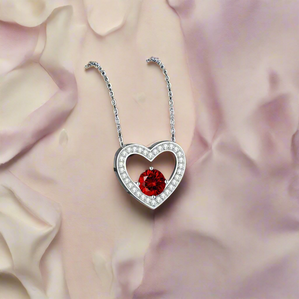 Brave Heart 925 Silver Necklace with Birthstone - PlumOnyx
