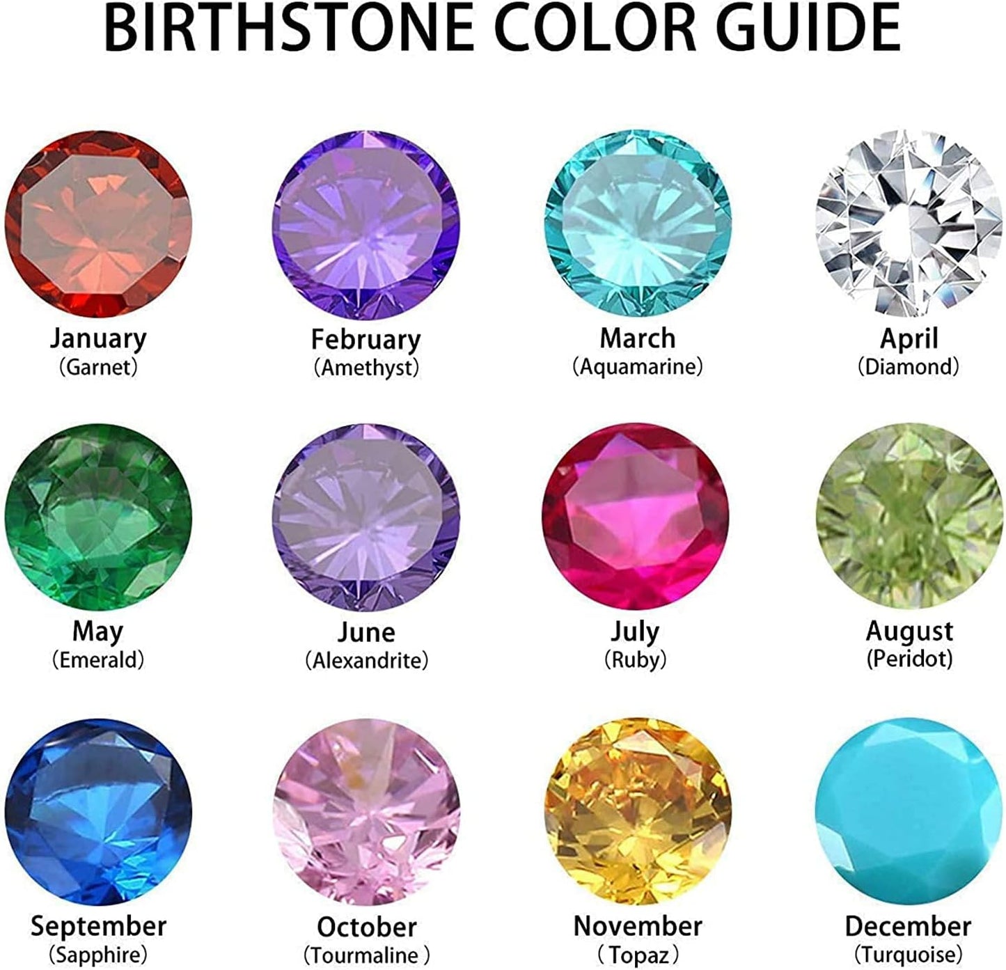 Birth Announcement and Birthstone Necklace Gifts for Moms and New Moms - PlumOnyx