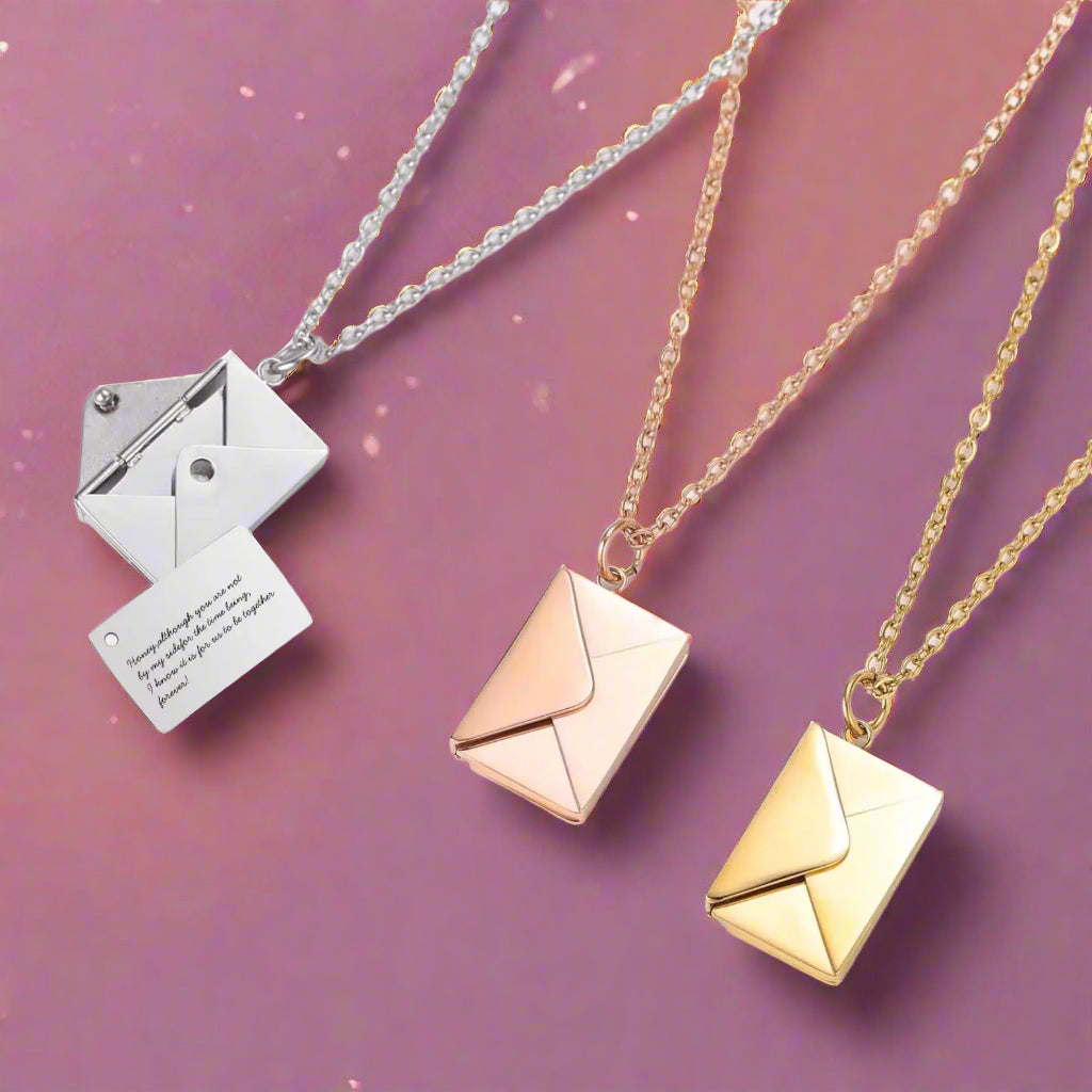 Personalized Message Envelope Necklace