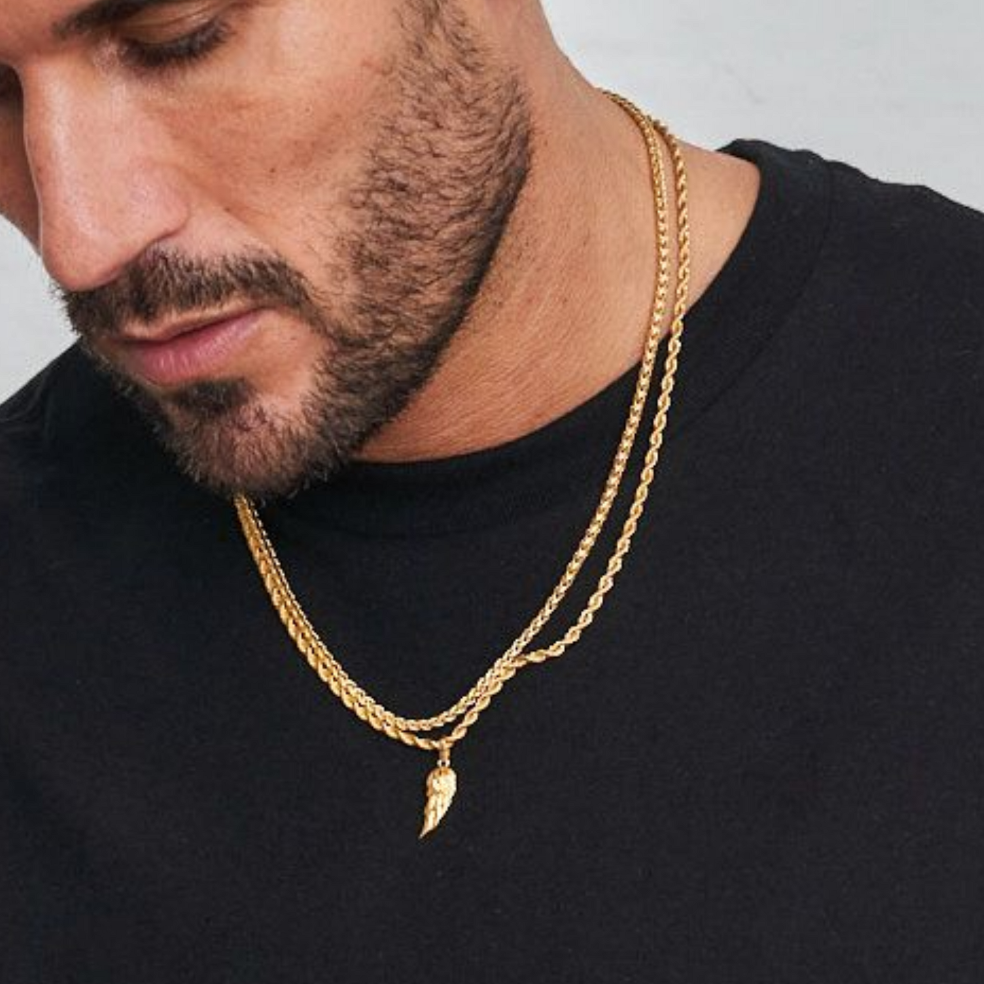 18K Gold Plated Cupids Revenge St. Michael Stainless Steel Necklace - PlumOnyx