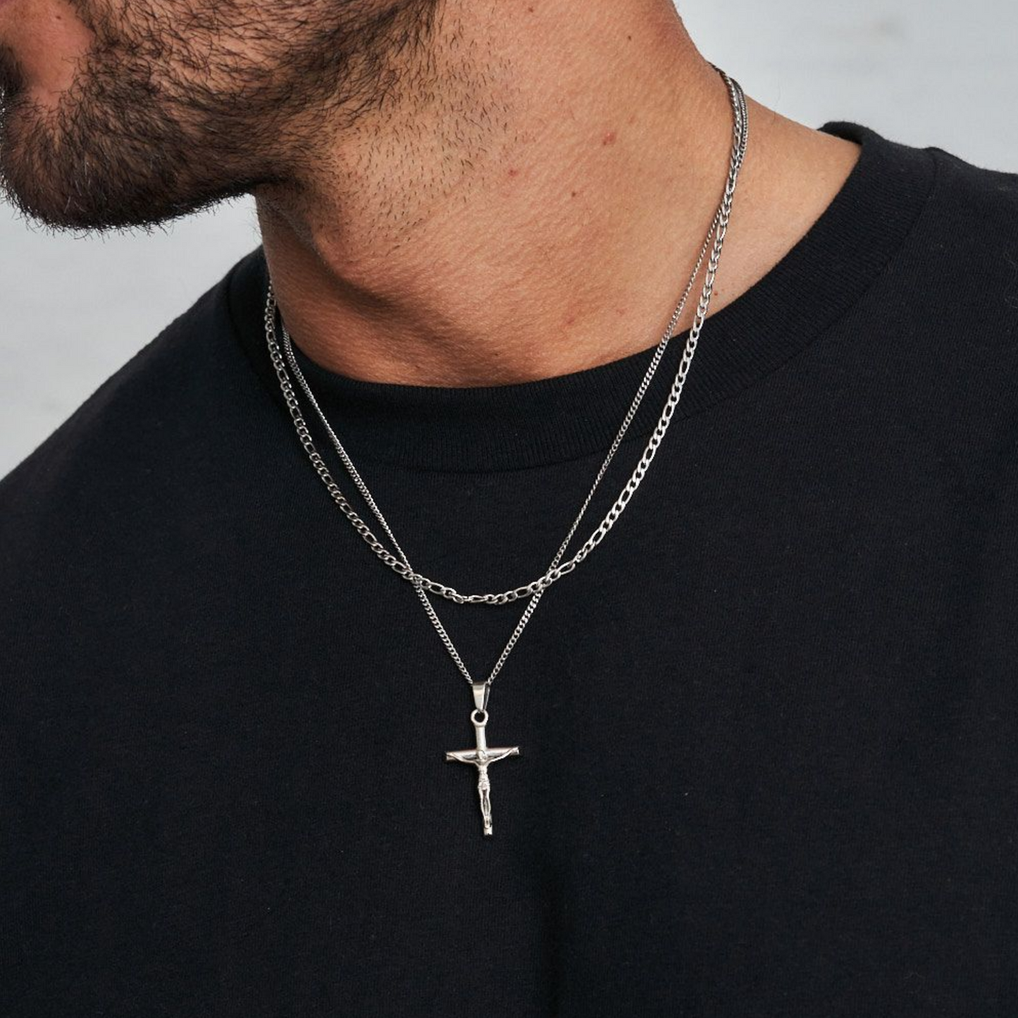 18K Gold Plated Compass North Star Stainless Steel Men's Anchor Necklace - PlumOnyx
