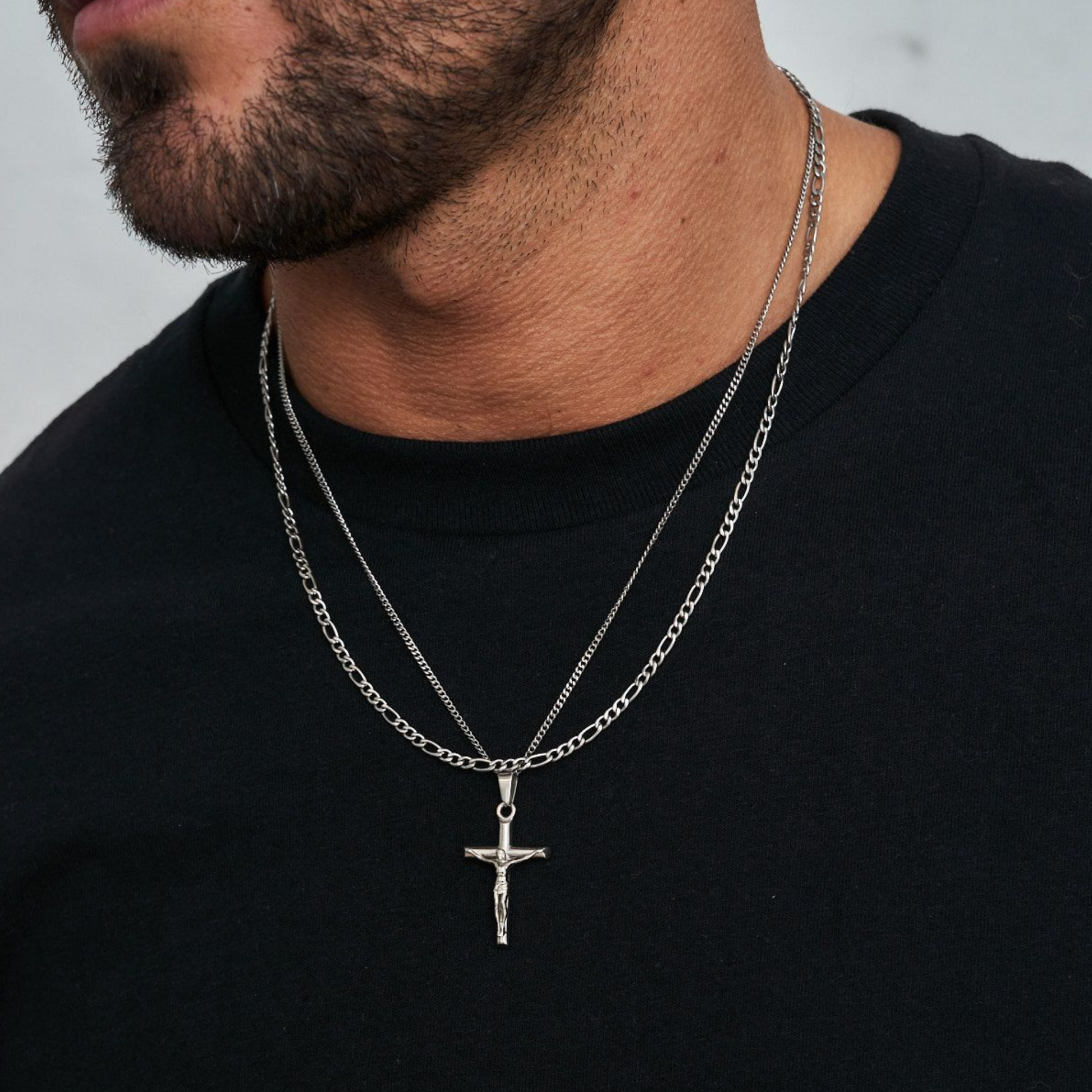 18K Gold Plated Compass North Star Stainless Steel Men's Anchor Necklace - PlumOnyx