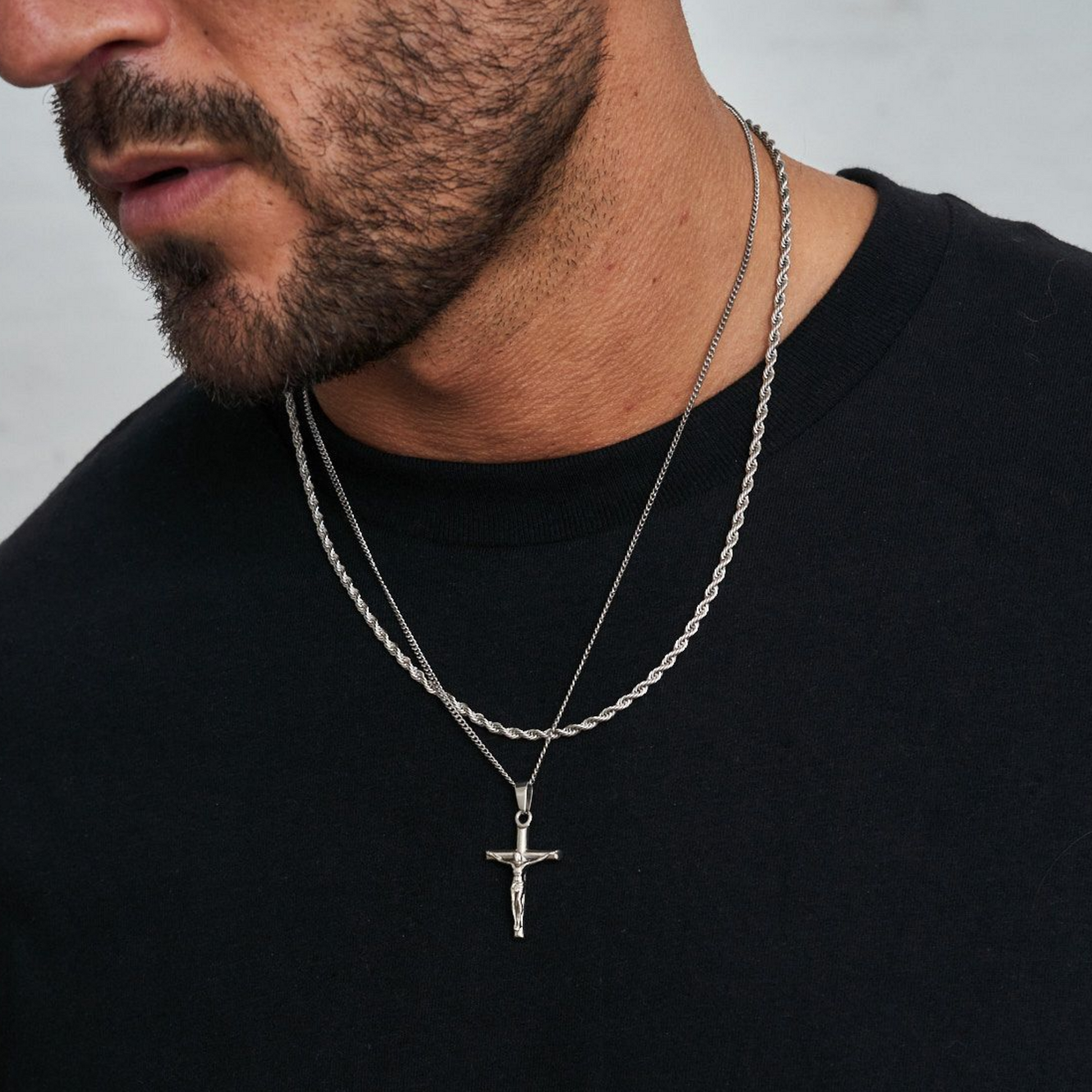 18K Gold Plated Compass North Star Stainless Steel Men's Anchor Necklace - PlumOnyx