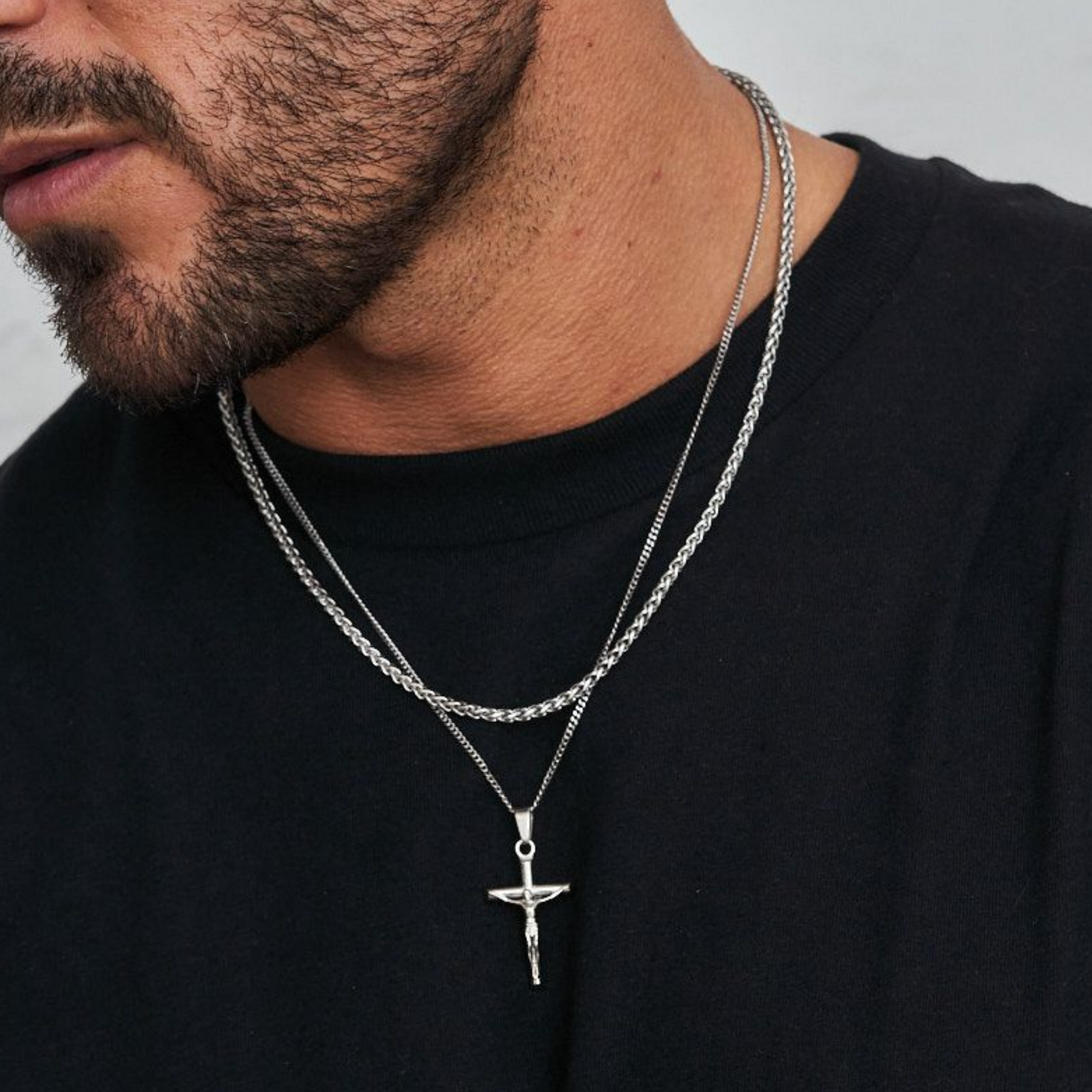 18K Gold Plated Compass North Star Stainless Steel Men's Anchor Necklace - PlumOnyx