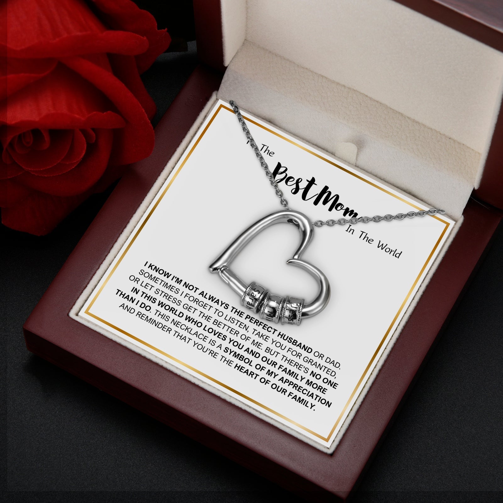 Best Mom Forever- Family's Love Engraved Pendant with LED Gift Box - PlumOnyx