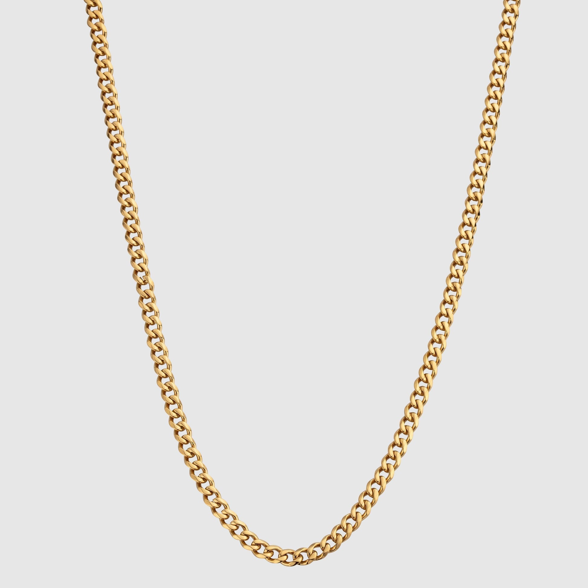 Cuban Gold Plated Men's Necklace 4mm - PlumOnyx
