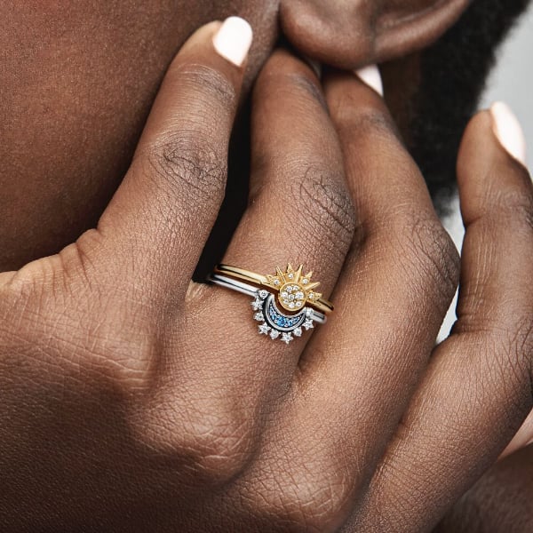Celestial Sun & Moon Ring Set - PlumOnyx