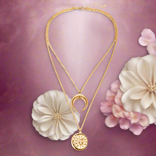 Two- Layered Statement Chain Necklace - PlumOnyx