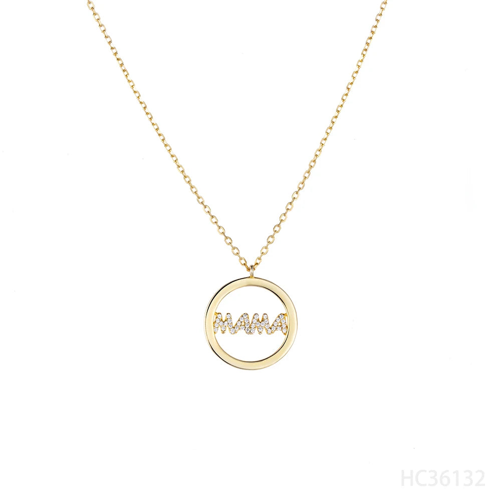 Gold Plated Pendant 925 Sterling Silver Mother's Day Mama Mom Necklaces - PlumOnyx
