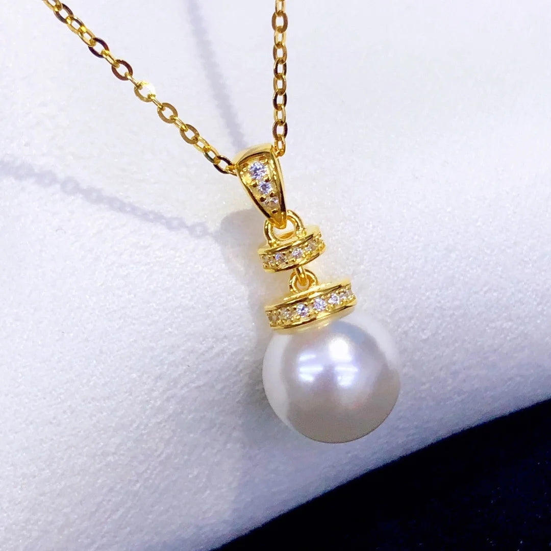 Natural Freshwater Pearl Charm Pendant – 925 Sterling Silver Necklace Accessory (Chain Not Included) - PlumOnyx