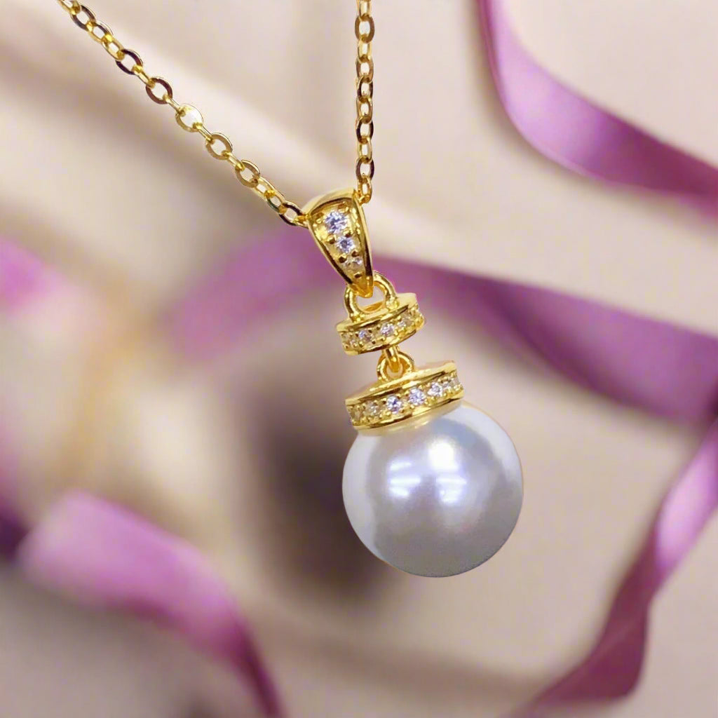 Natural Freshwater Pearl Charm Pendant – 925 Sterling Silver Necklace Accessory (Chain Not Included) - PlumOnyx
