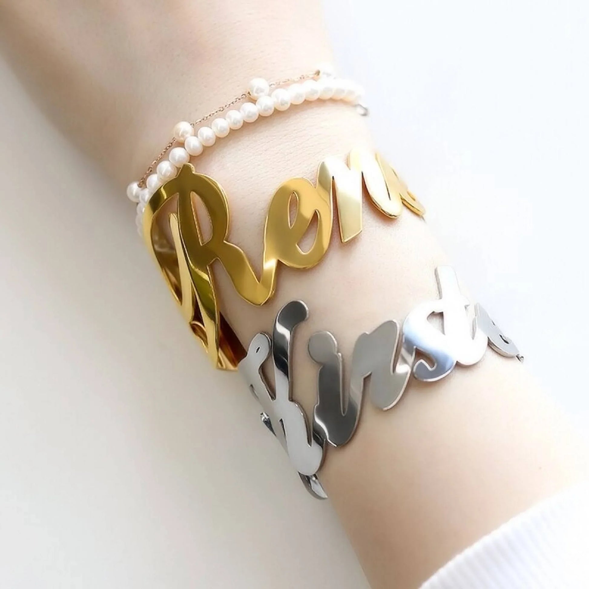 Unisex Custom Signature Name Bracelet Letter Jewelry - PlumOnyx