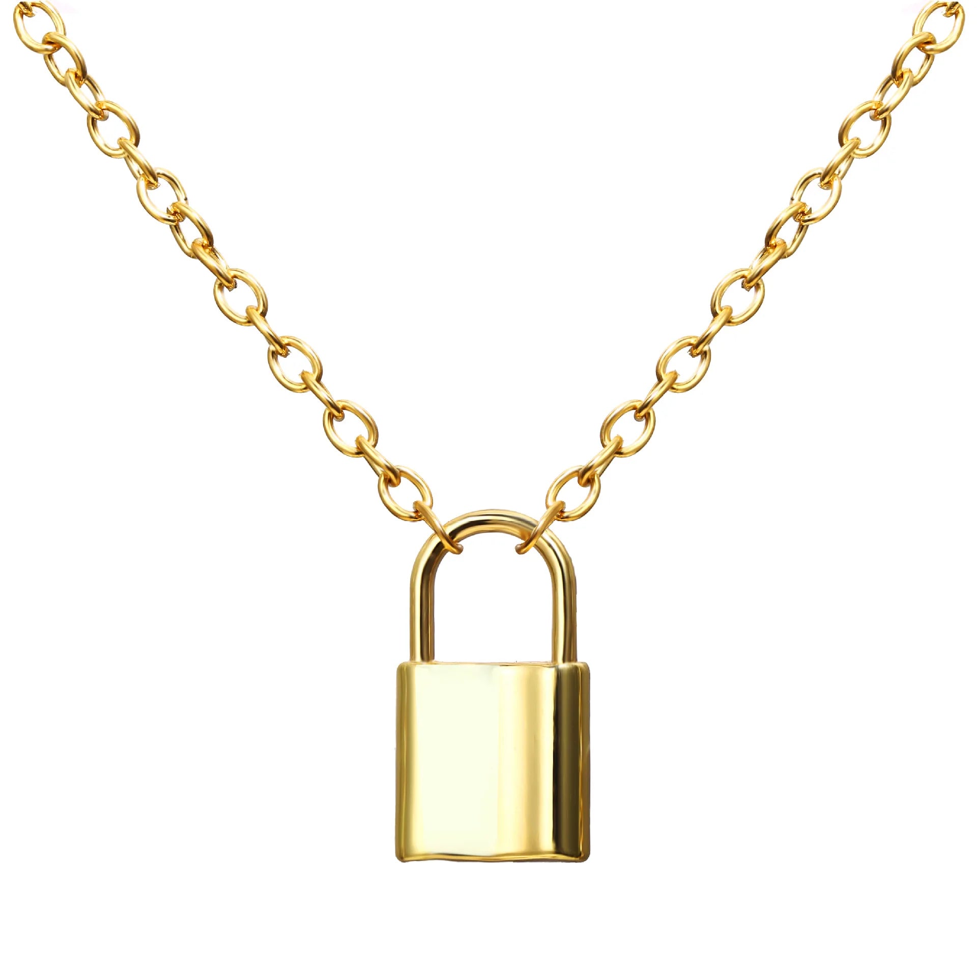 Lock Charm Chain Statement Necklace - PlumOnyx