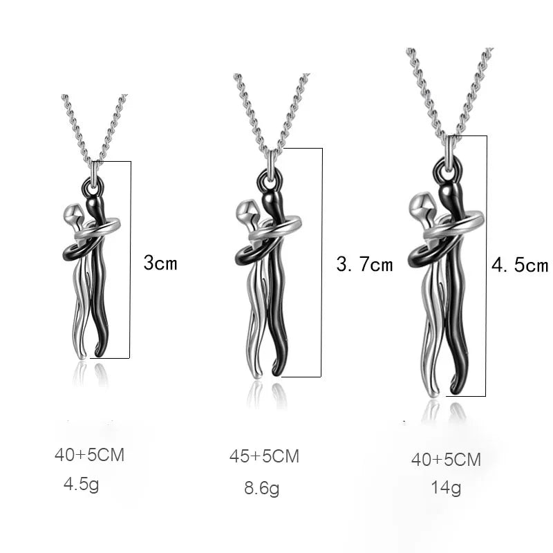 18k Gold Embrace Charm Necklace – Couple Chain Choker - PlumOnyx