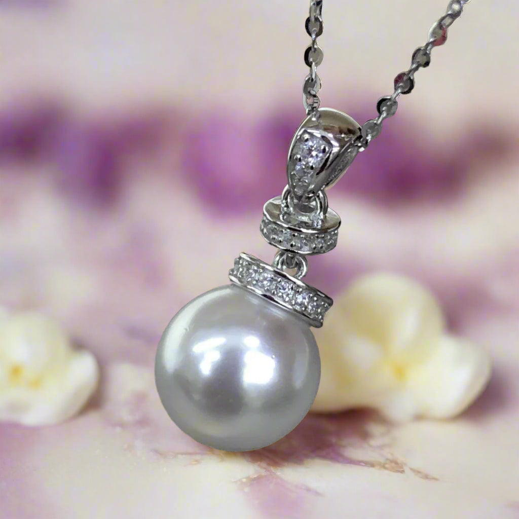 Natural Freshwater Pearl Charm Pendant – 925 Sterling Silver Necklace Accessory (Chain Not Included) - PlumOnyx