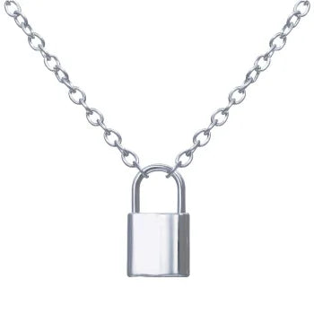 Lock Charm Chain Statement Necklace - PlumOnyx