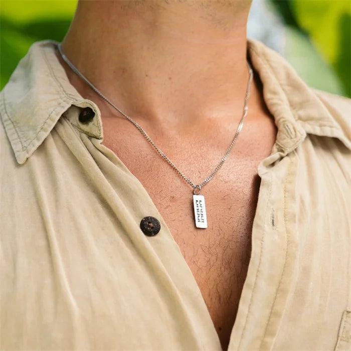 Personalized Couple Set Coordinates Letter Date Bar Pendant Jewelry - PlumOnyx