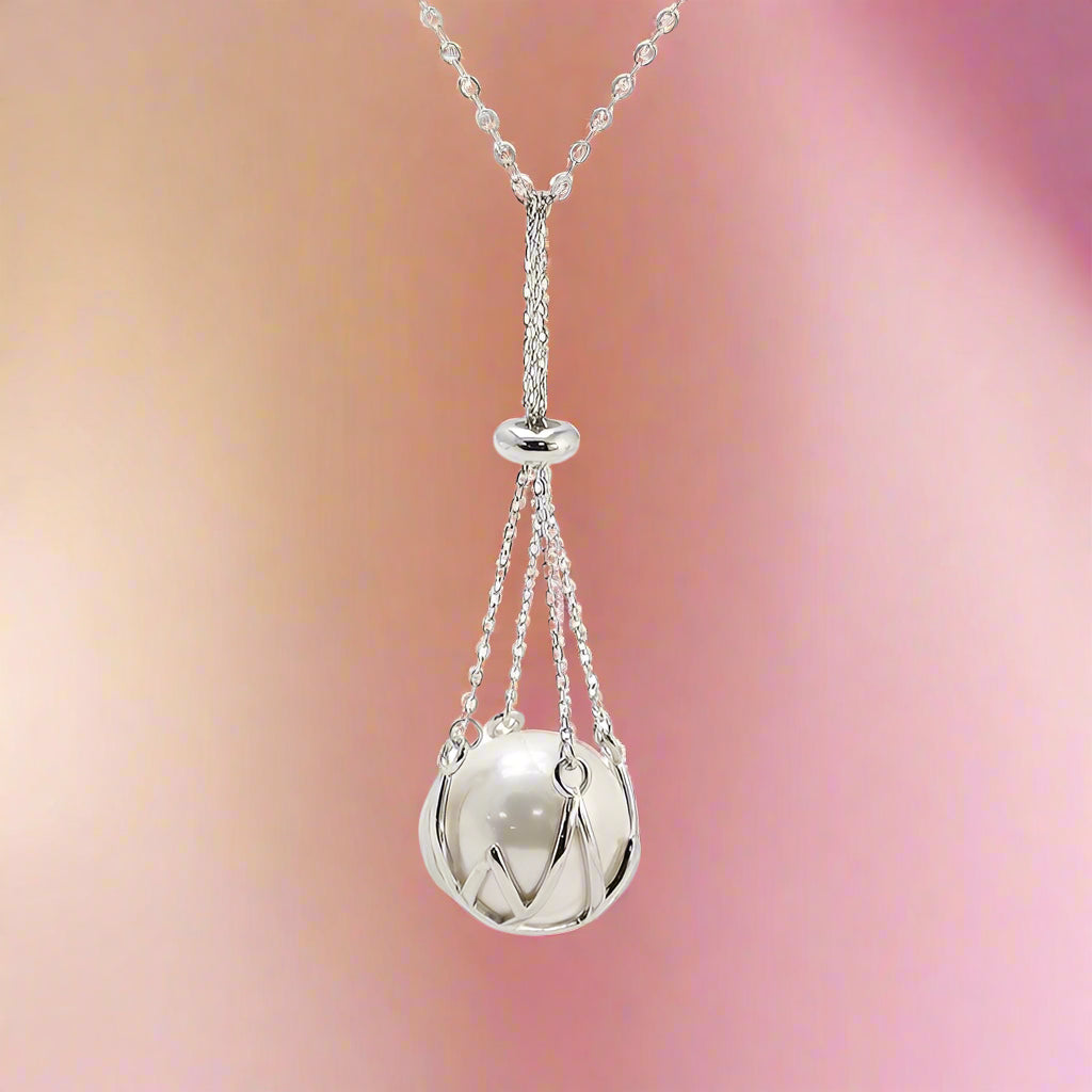 Natural Freshwater Pearl Pendant Necklace – 925 Sterling Silver DIY Charm Accessory - PlumOnyx