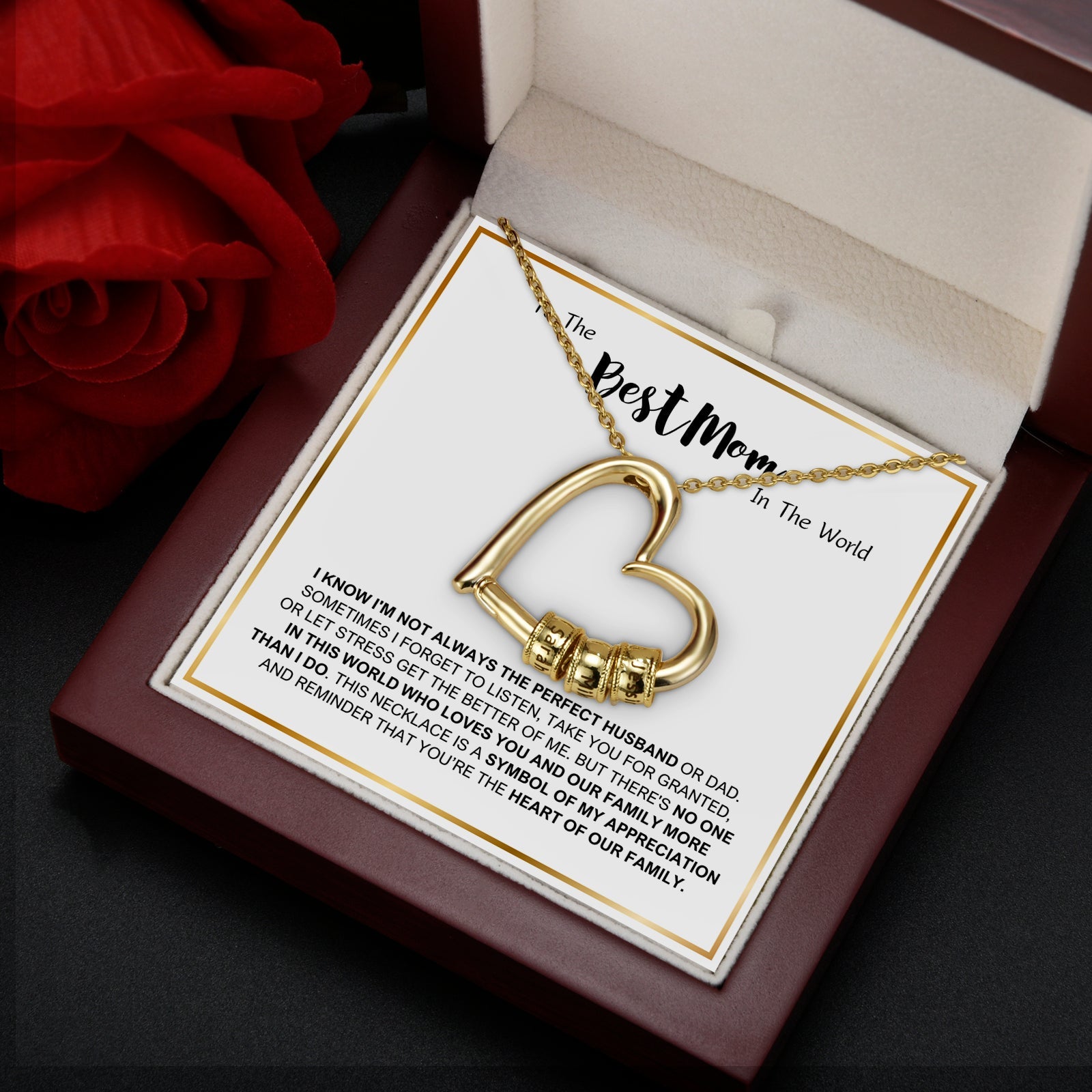 Best Mom Forever- Family's Love Engraved Pendant with LED Gift Box - PlumOnyx
