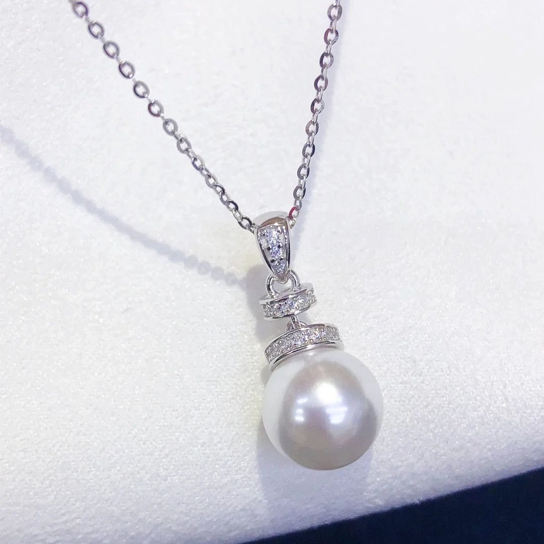 Natural Freshwater Pearl Charm Pendant – 925 Sterling Silver Necklace Accessory (Chain Not Included) - PlumOnyx