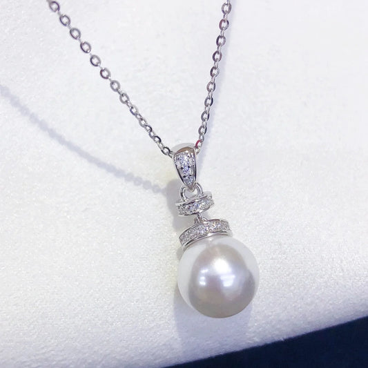 Natural Freshwater Pearl Charm Pendant – 925 Sterling Silver Necklace Accessory (Chain Not Included) - PlumOnyx