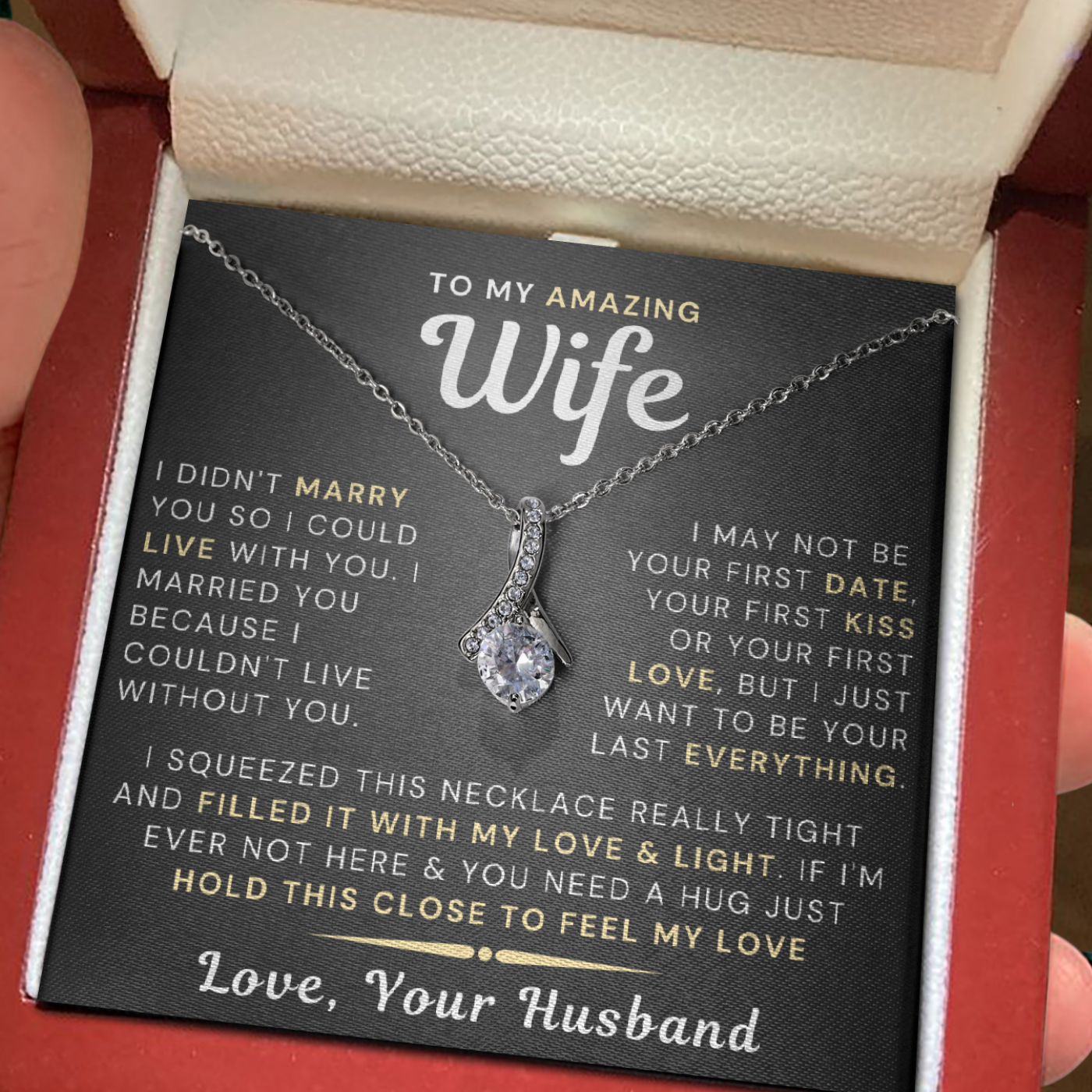 My Amazing Wife Necklace - I Couldn't Live Without You - PlumOnyx