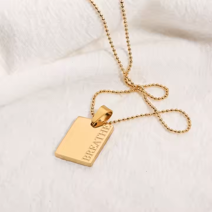 Inspirational Quotes Engraved Pendant Necklace - PlumOnyx