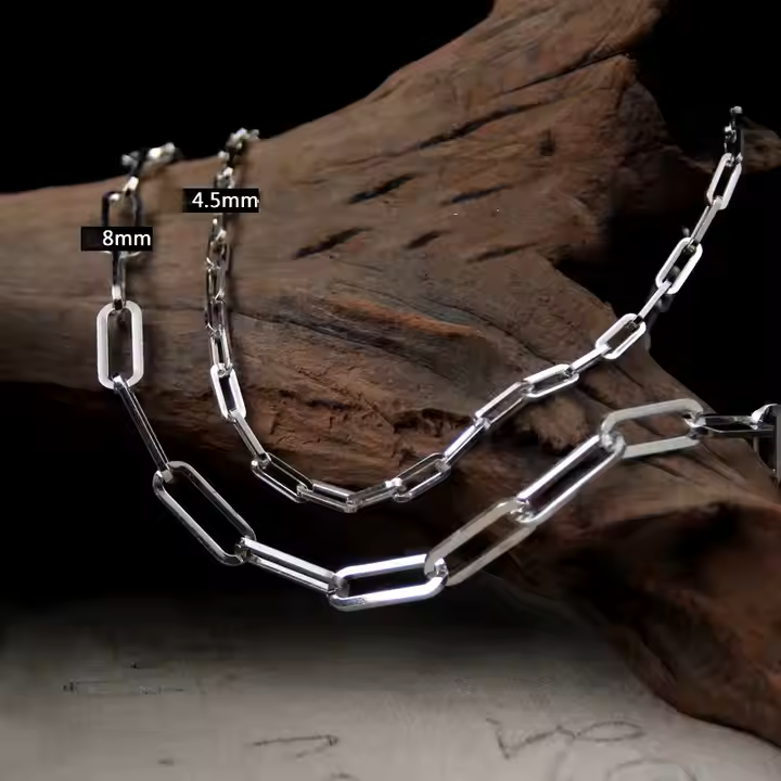 Dainty Link Layering Paperclip Choker Necklace - PlumOnyx