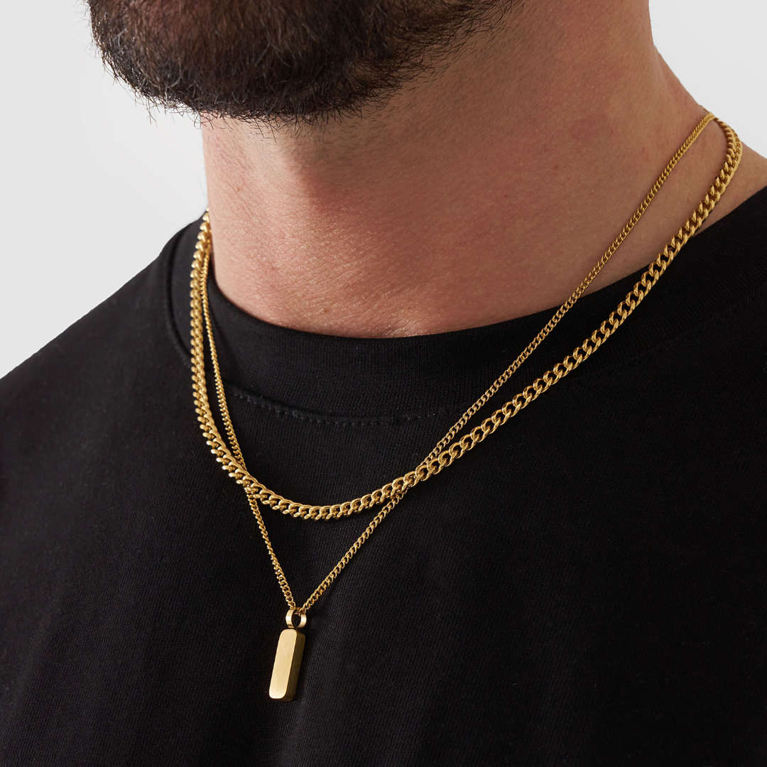 18K Gold Plated Cupids Revenge St. Michael Stainless Steel Necklace - PlumOnyx