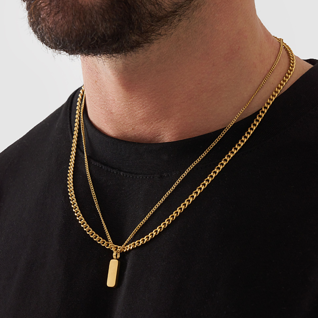 18K Gold Plated Cupids Revenge St. Michael Stainless Steel Necklace - PlumOnyx