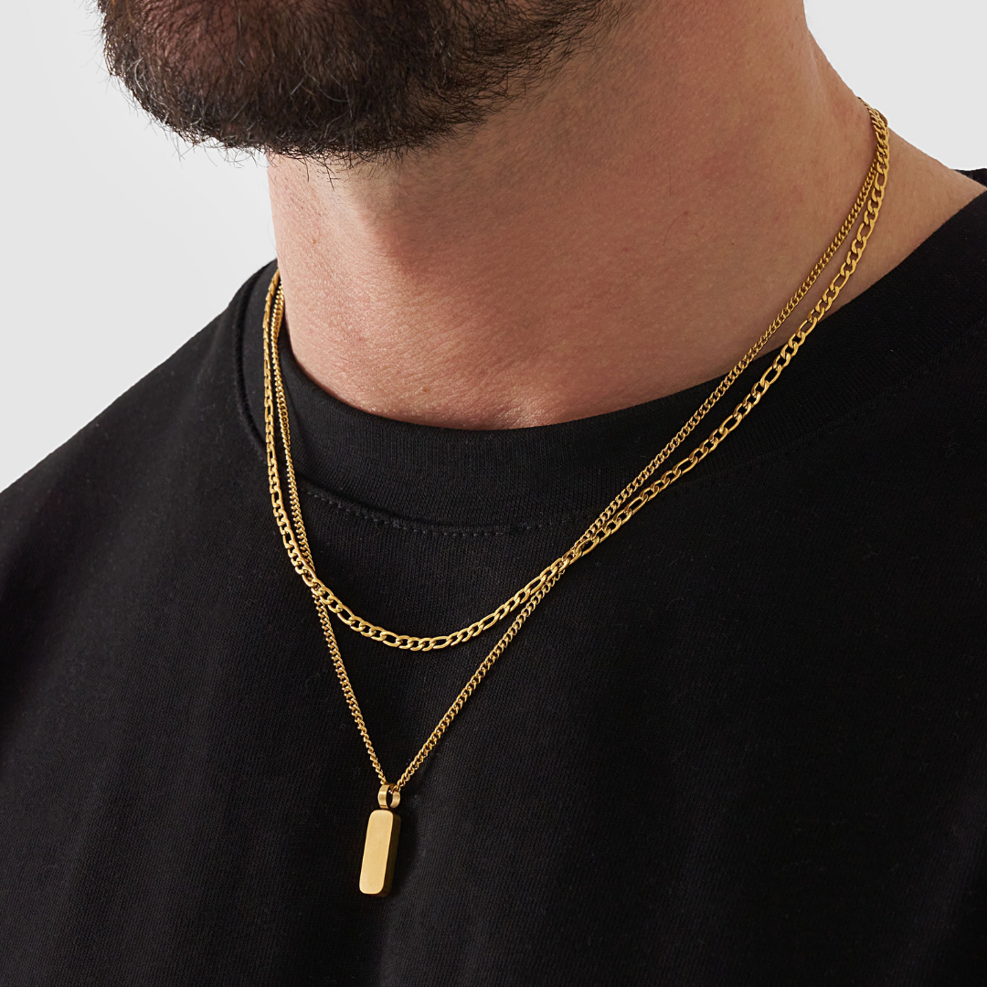 18K Gold Plated Cupids Revenge St. Michael Stainless Steel Necklace - PlumOnyx