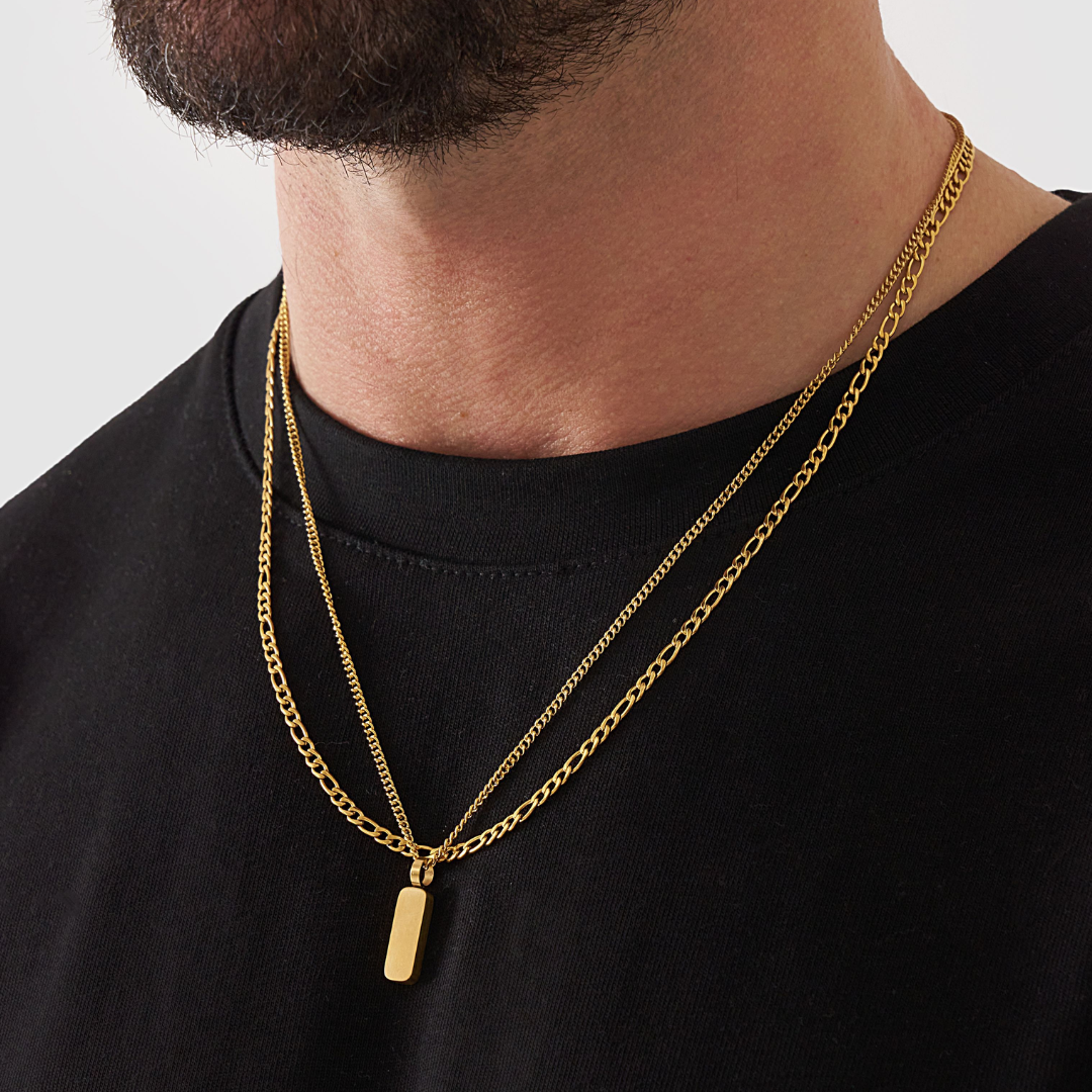 18K Gold Plated Cupids Revenge St. Michael Stainless Steel Necklace - PlumOnyx