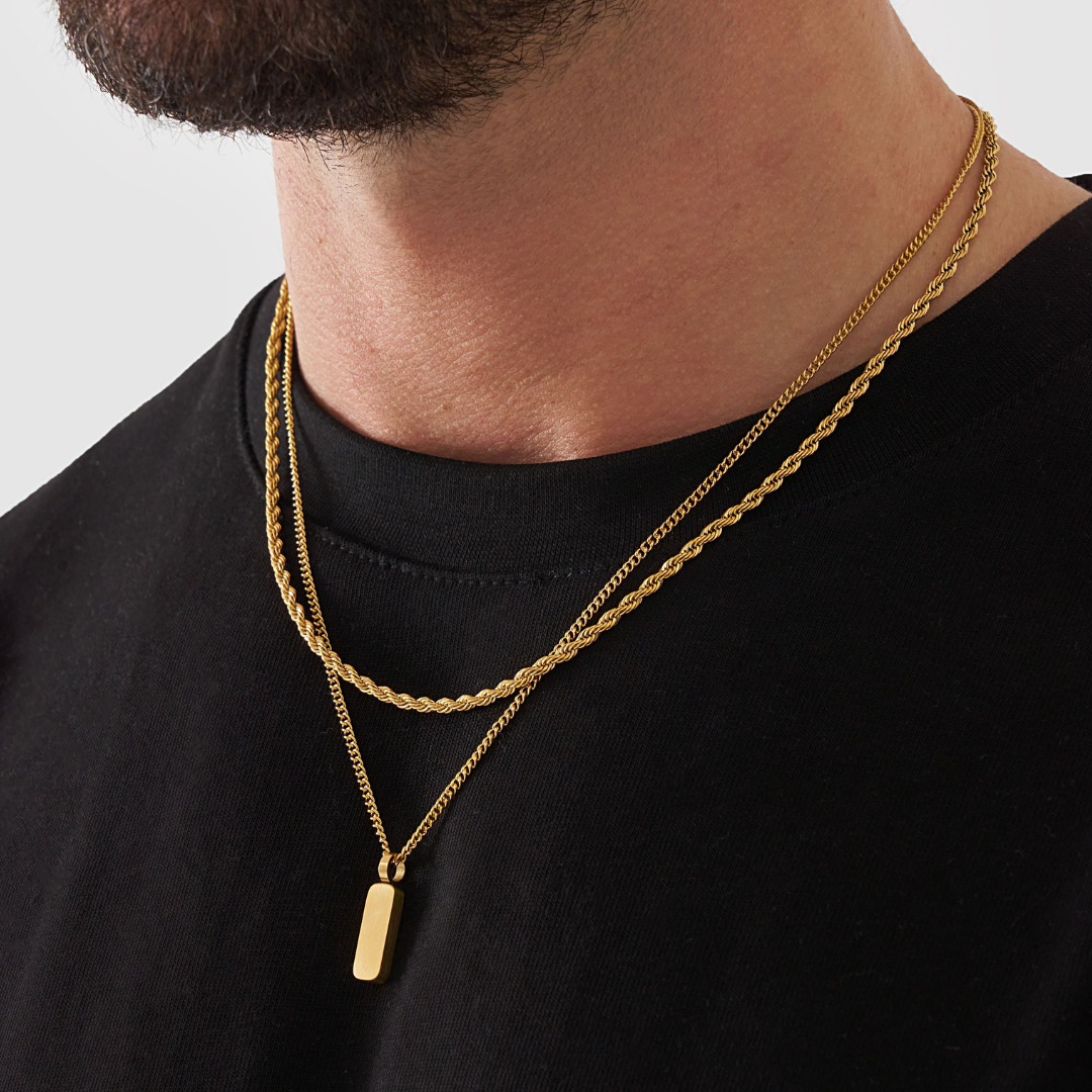 18K Gold Plated Cupids Revenge St. Michael Stainless Steel Necklace - PlumOnyx