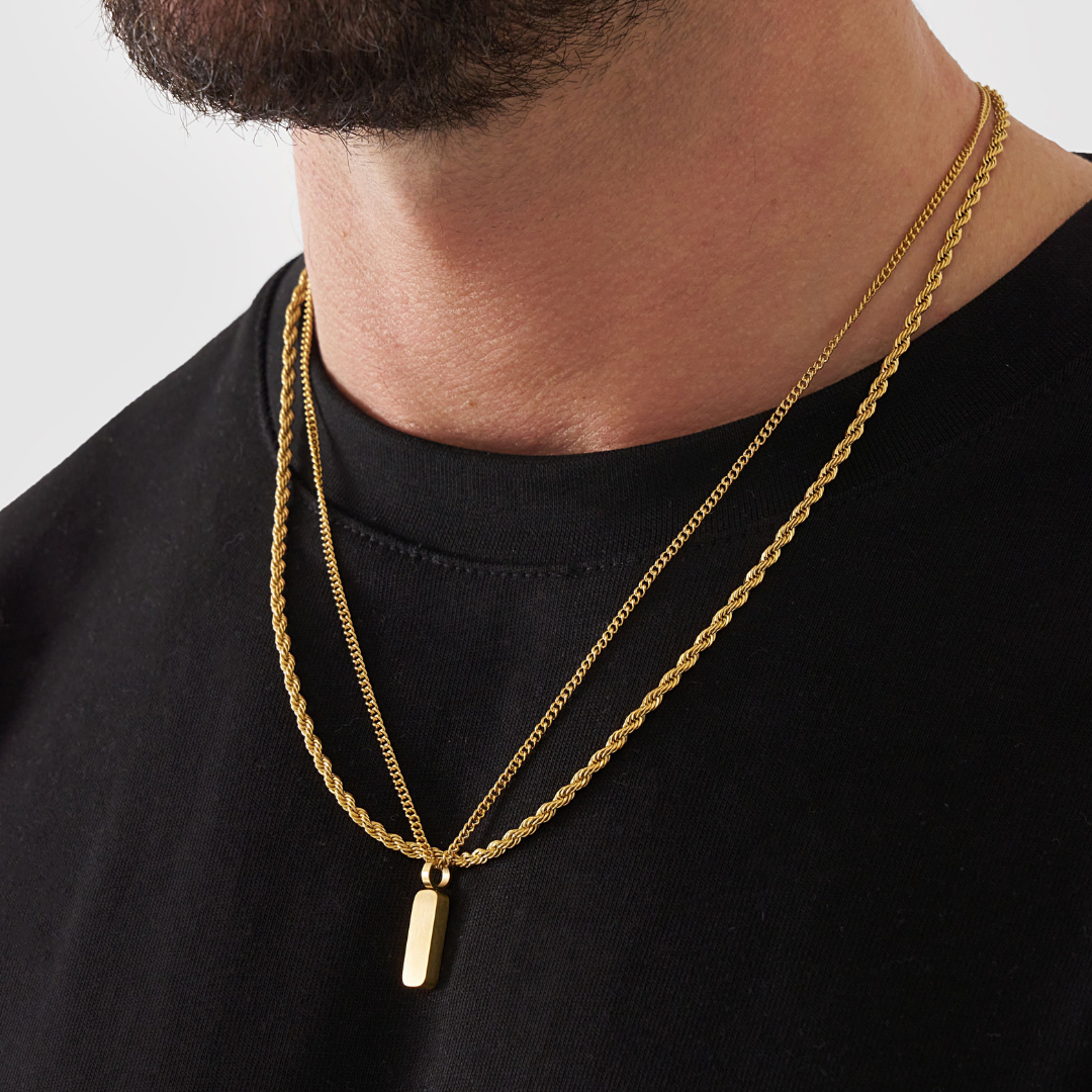 18K Gold Plated Cupids Revenge St. Michael Stainless Steel Necklace - PlumOnyx
