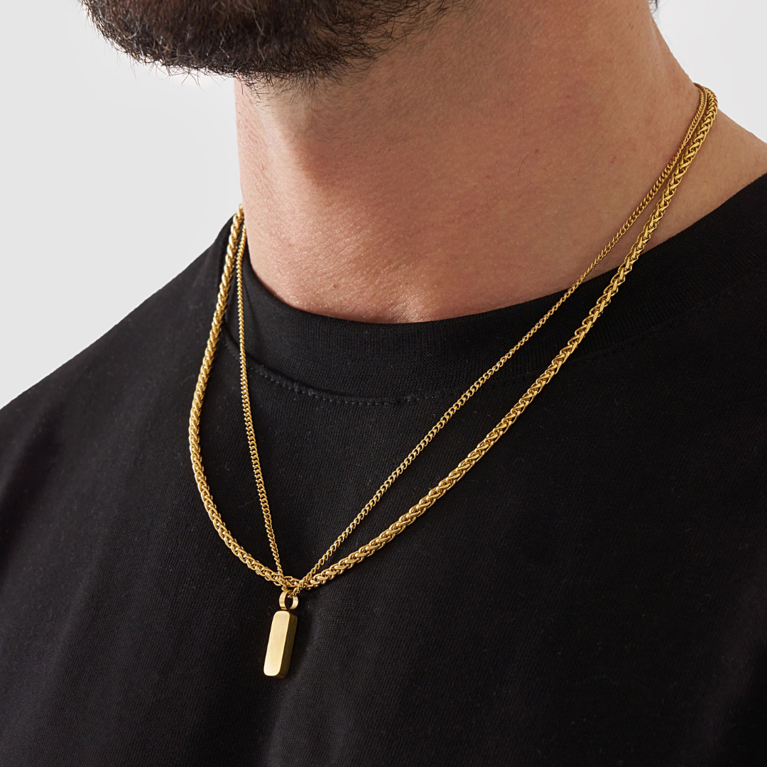 18K Gold Plated Cupids Revenge St. Michael Stainless Steel Necklace - PlumOnyx