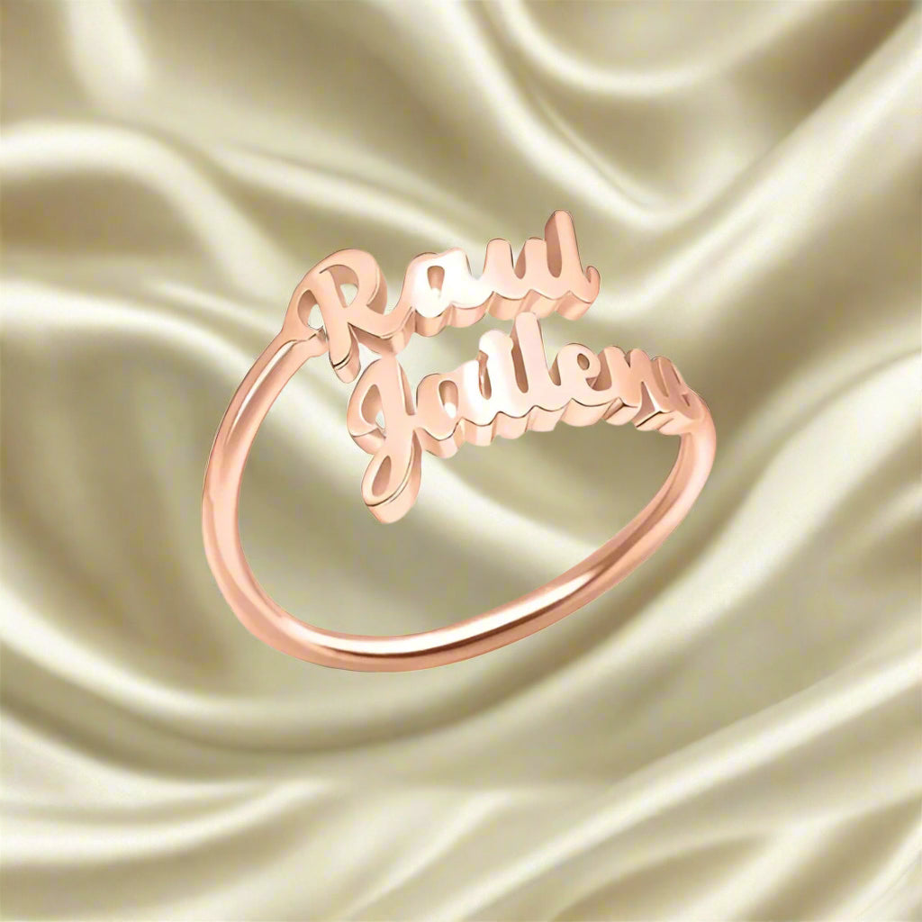 Personalized Double Name Ring - PlumOnyx