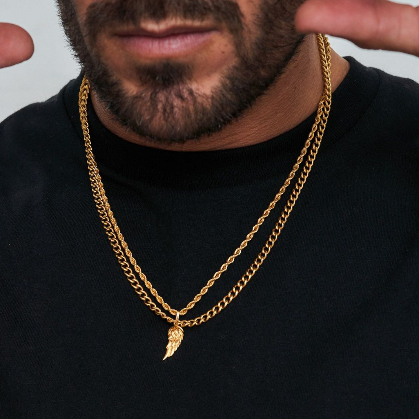 18K Gold Plated Cupids Revenge St. Michael Stainless Steel Necklace - PlumOnyx